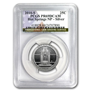 2010-S USA Silver Quarter ATB - Hot Springs PR-69DCAM